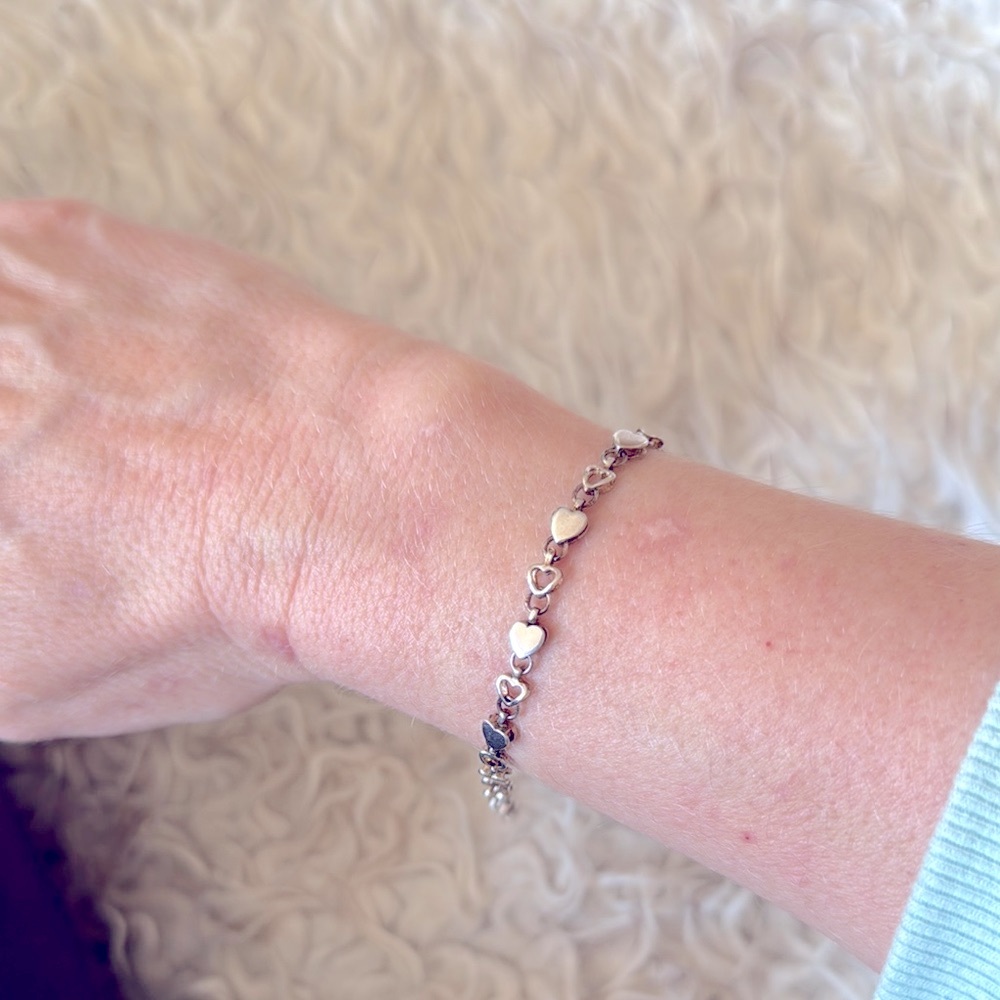 Tiffany & Co. Vintage Heart Link Chain Bracelet